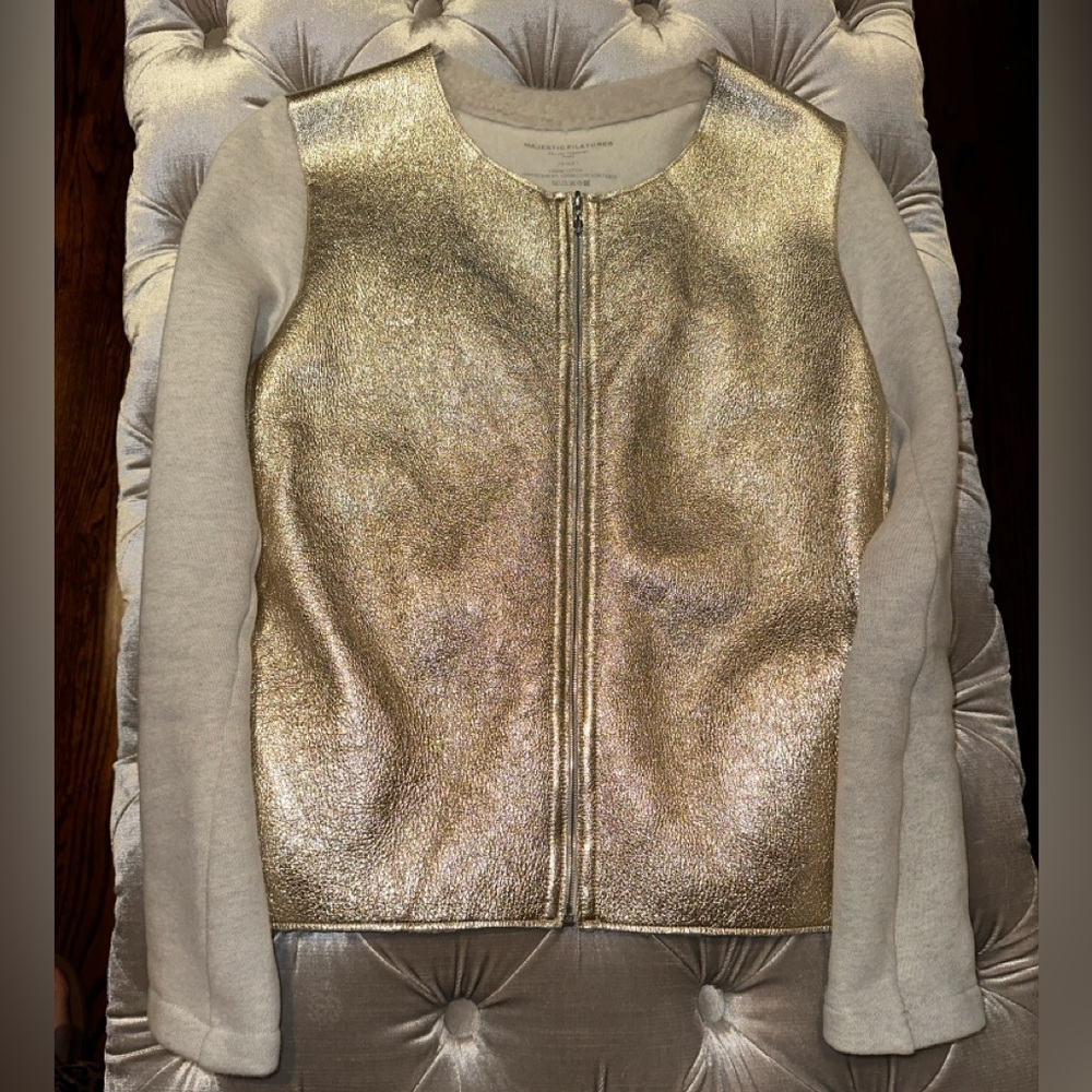 Majestic Filatures PARIS
Metallic Leather-Front Jacket (Designer Size 1)
Gold - Picture 7 of 15